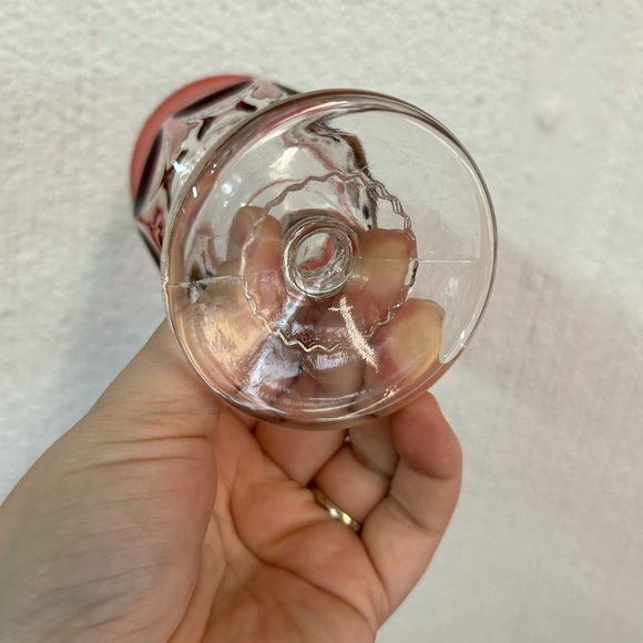 Set of Four Vintage King’s Crown Small Goblets Wine Glasses with Ruby Red Flash - Picture 5 of 8